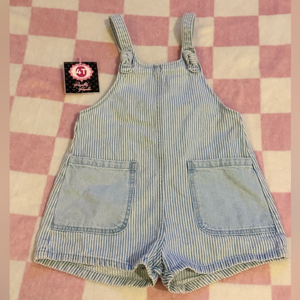 Zara Light Blue Striped Kids Overalls
